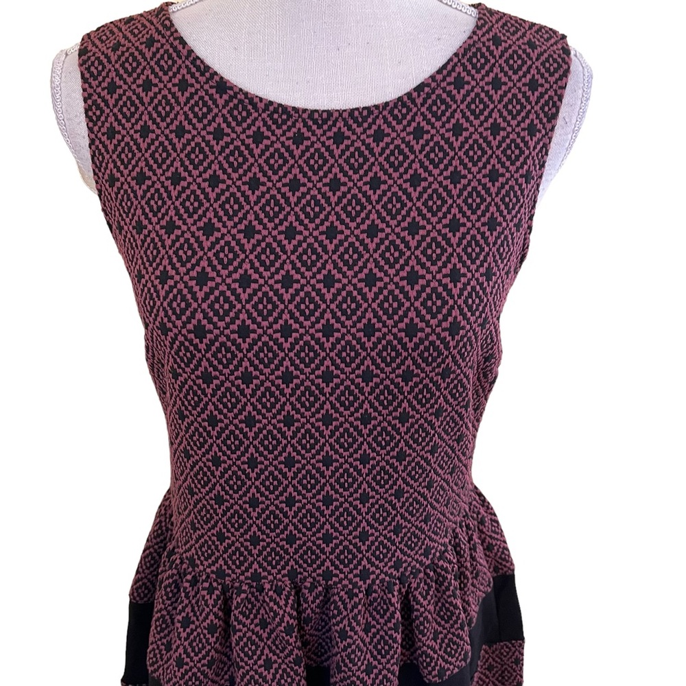 Bar III Black and Pink Knit Sleeveless "Nocturne" Skater Style Dress XL - Picture 3 of 9